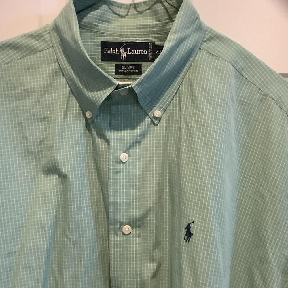 Ralph‎ Lauren Mint Green Casual Buttonup, Blair’s cotton, XL